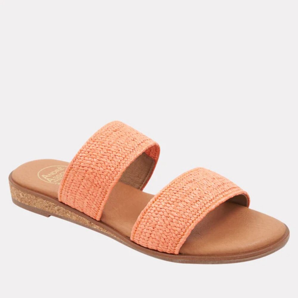 NWOB Andre Assous Galia Coral Woven Stretch Raffia Strap Sandals 39 US/8.5 - 9​